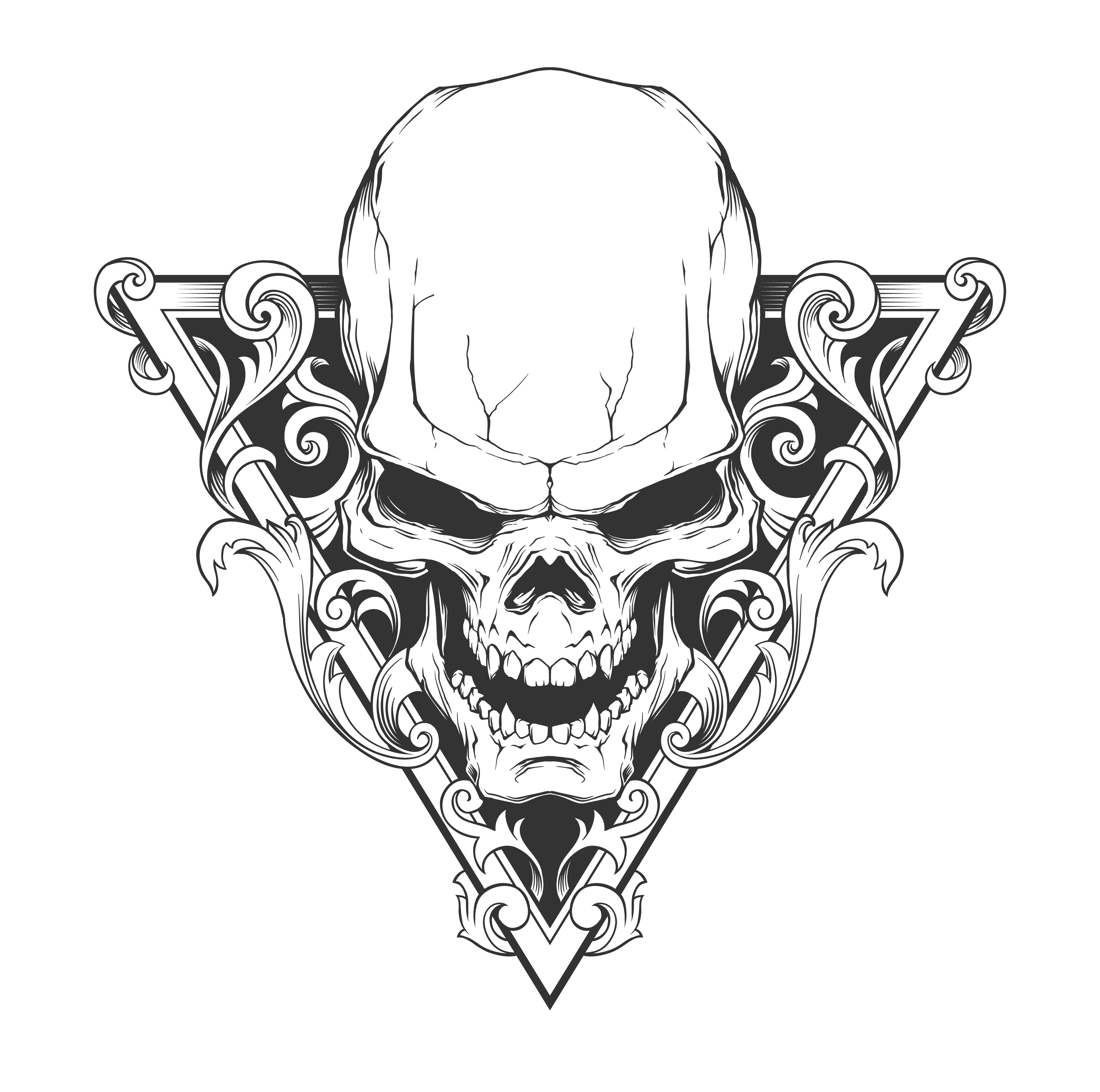 Printable Tattoo Stencils Clipartsco Reworked Skull S