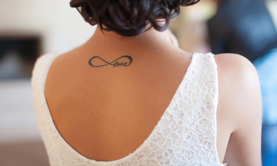 Woman with a tattoo on her back